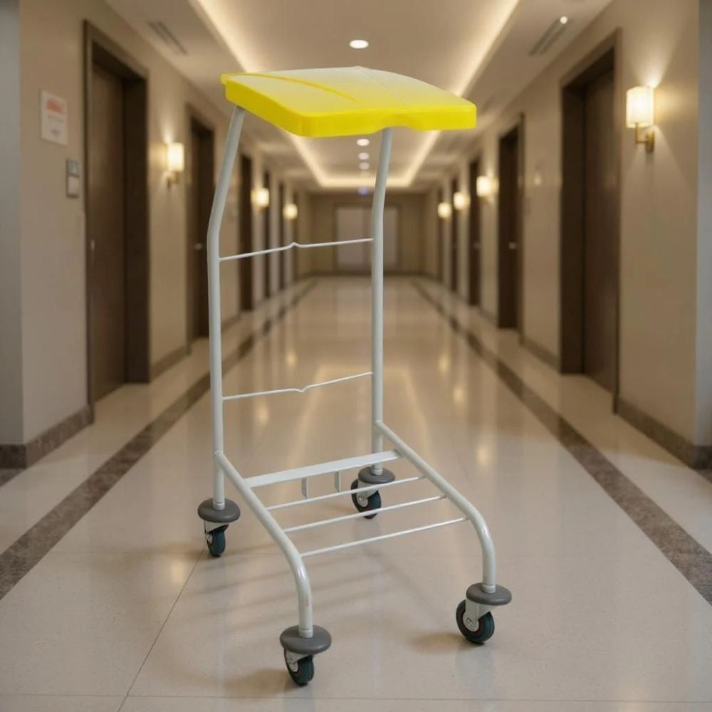 Stelaż na worek na odpady malowany proszkowo EURO ZIBI 1 x 70-120l na korytarzu w hotelu