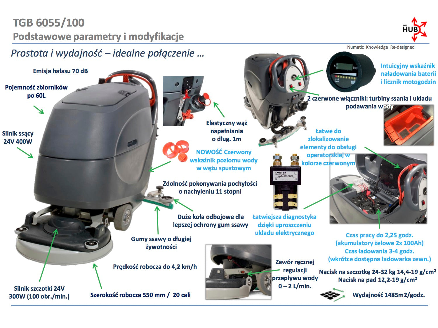 Numatic TGB 6055 - maszyna czyszcząca, bateryjna