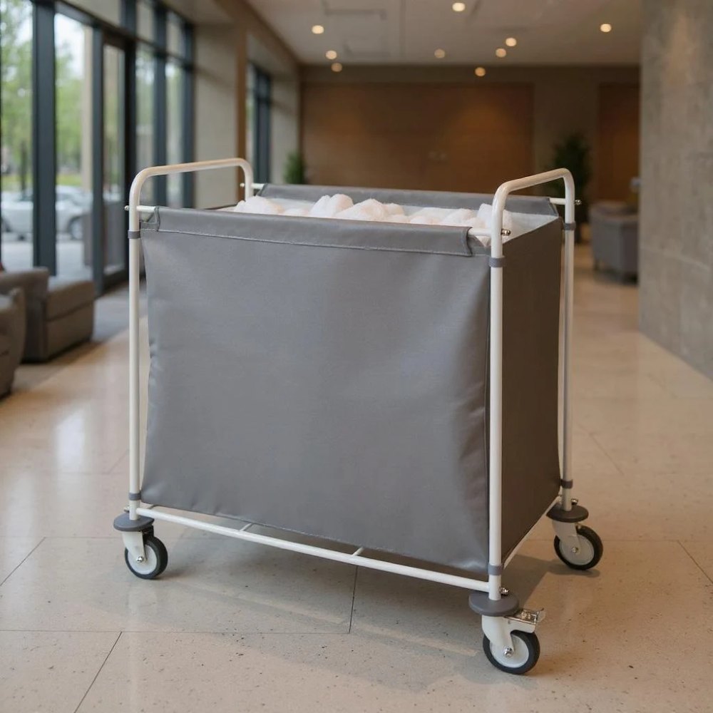 Wózek hotelowy pościelowy Euro Madera 200 l w lobby hotelowym