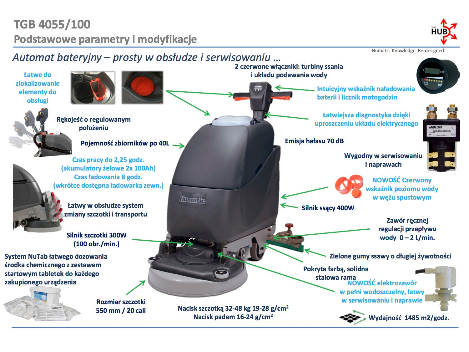 Numatic TGB 4055 - maszyna czyszcząca, bateryjna