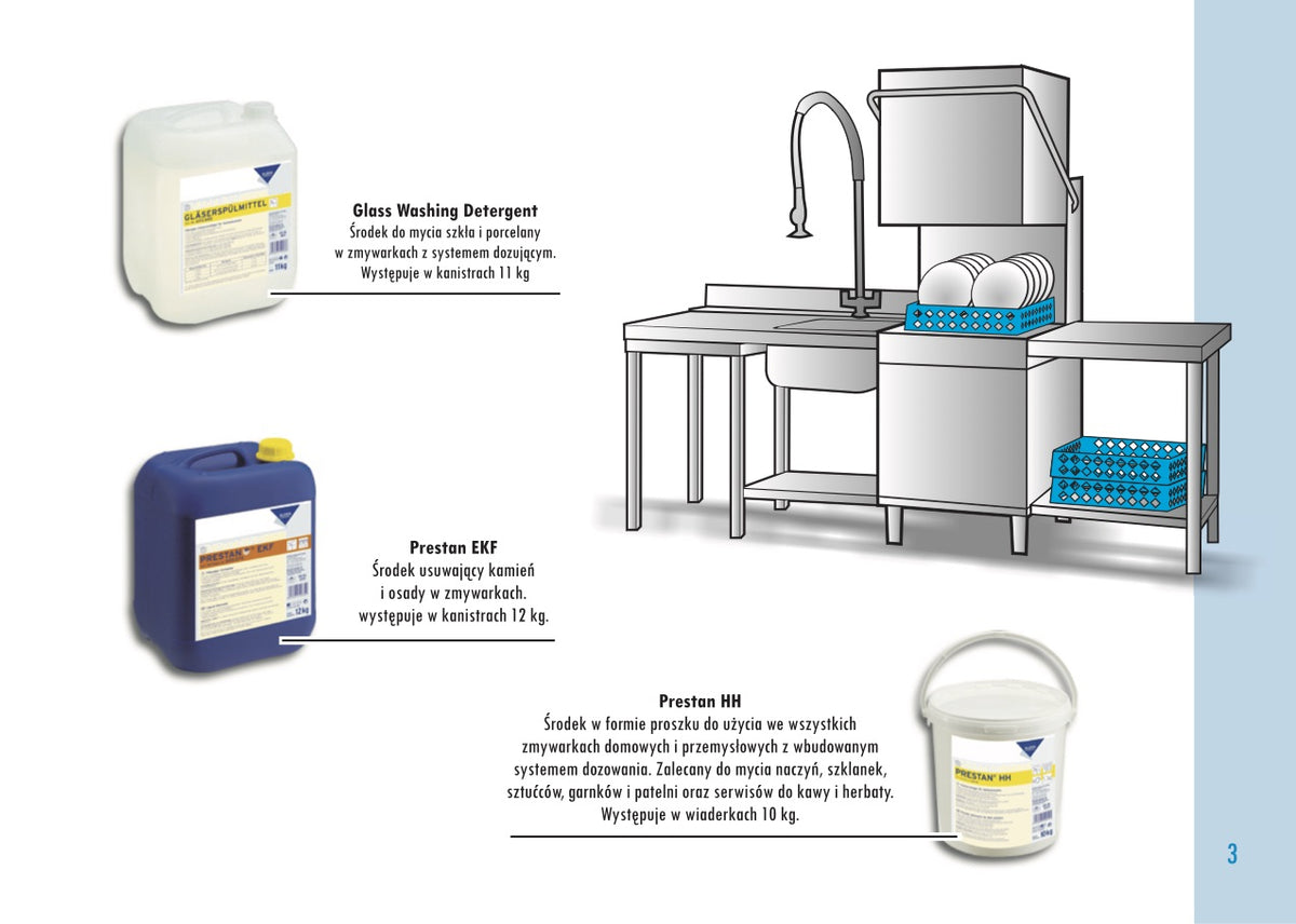 Kleen Prestan HH 10 kg - środek czyszczący do zmywarek przemysłowych i domowych