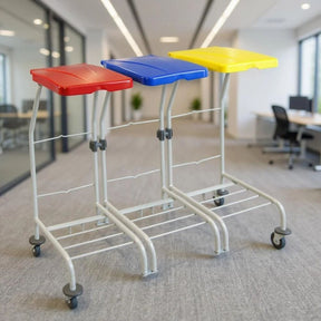 Stelaż na worki na odpady malowany proszkowo EURO ZIBI 3 x 70-120l w biurze