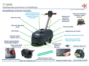 Numatic TT 1840G  - maszyna czyszcząca, kablowa