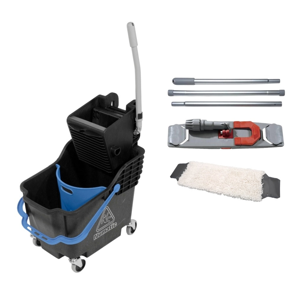 Zestaw do mycia podłóg: wózek Numatic HB 1812RK + kompletny mop płaski 40 cm