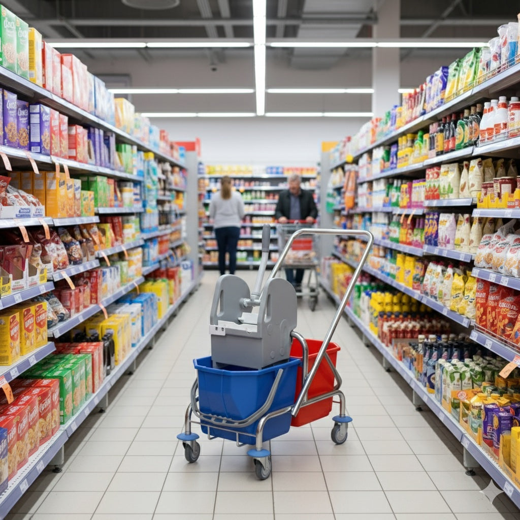 Wózek do sprzątania dwuwiaderkowy Euro z wyciskarką