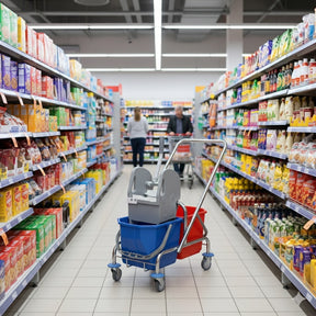 Wózek do sprzątania dwuwiaderkowy Euro z wyciskarką