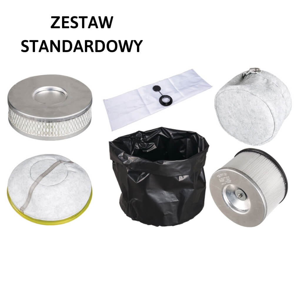 Wyposażenie standardowe odkurzacza przemysłowego specjalistycznego do obszarów zagrożonych wybuchem pyłów Cleancraft FlexCAT 130 ATEX