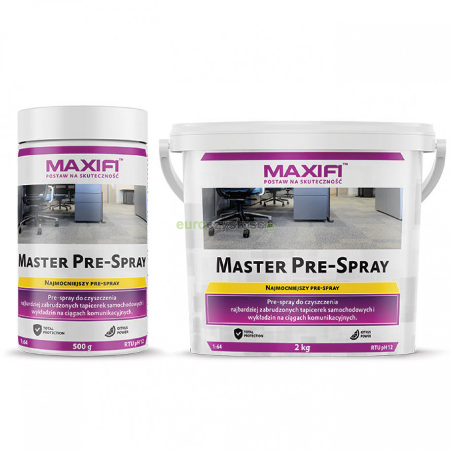 Maxifi Master Pre-Spray do czyszczenia mocno zabrudzonych wykładzin i tapicerek samochodowych, odkurzacze piorące