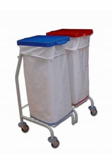 EURO DUST 112, 2 x 70 L - kosz na odpady segregowane lub bieliznę, wózek do sprzątania w szkole