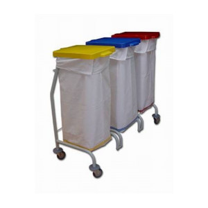 EURO Dust 113 - wózek 3 x 70 l - wózek do sprzątania w szpitalu oraz segregacji