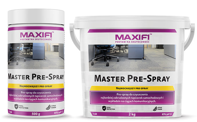 Maxifi Master Pre-Spray do czyszczenia mocno zabrudzonych wykładzin i tapicerek samochodowych